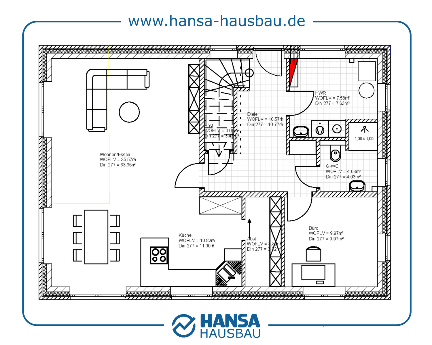 Hansa Hausbau Satteldachhaus156 M² 05 EG