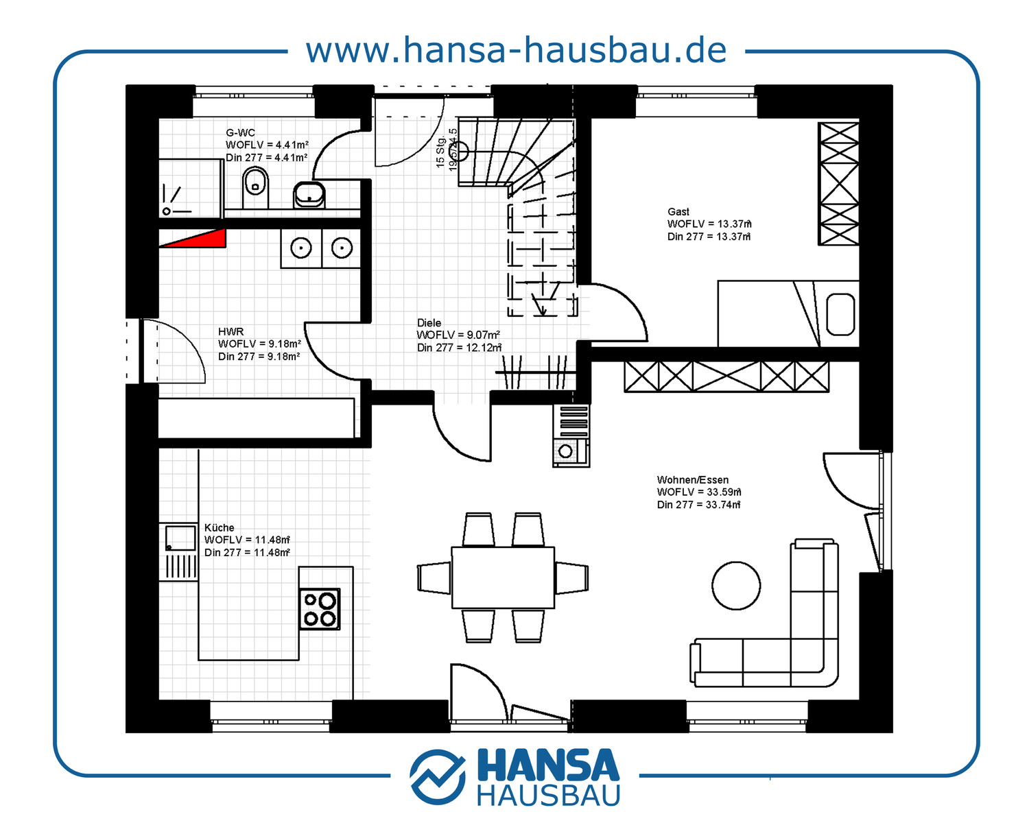Hansa Hausbau Satteldach Mit Garage 05