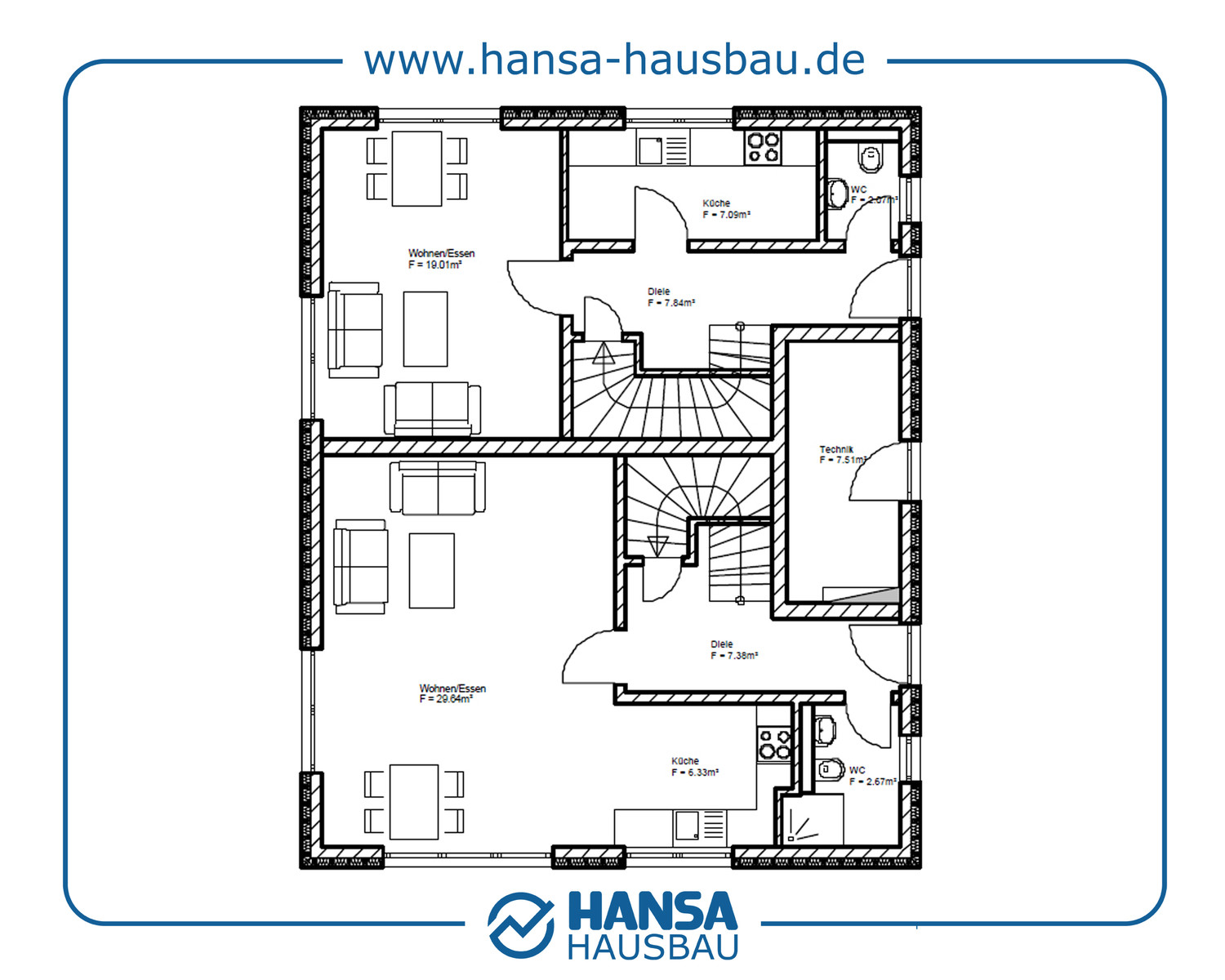Hansa Hausbau Doppelhaus Klein 06