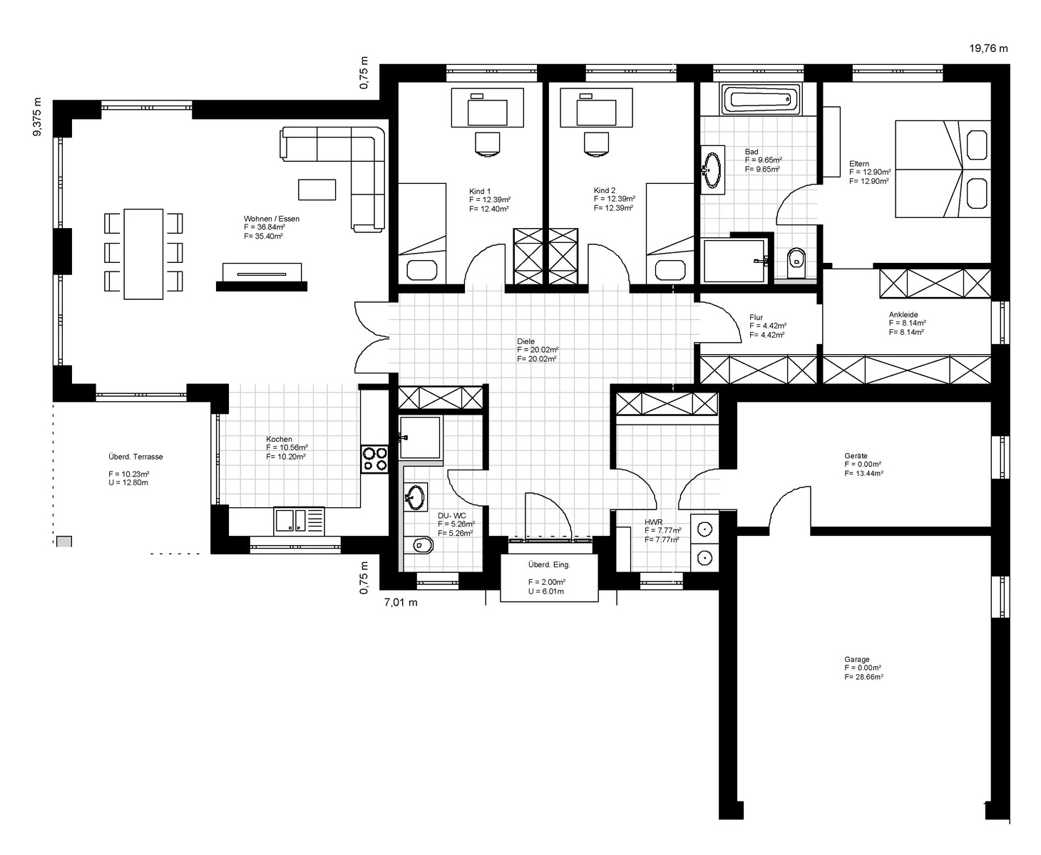 Bungalows Neubau EG