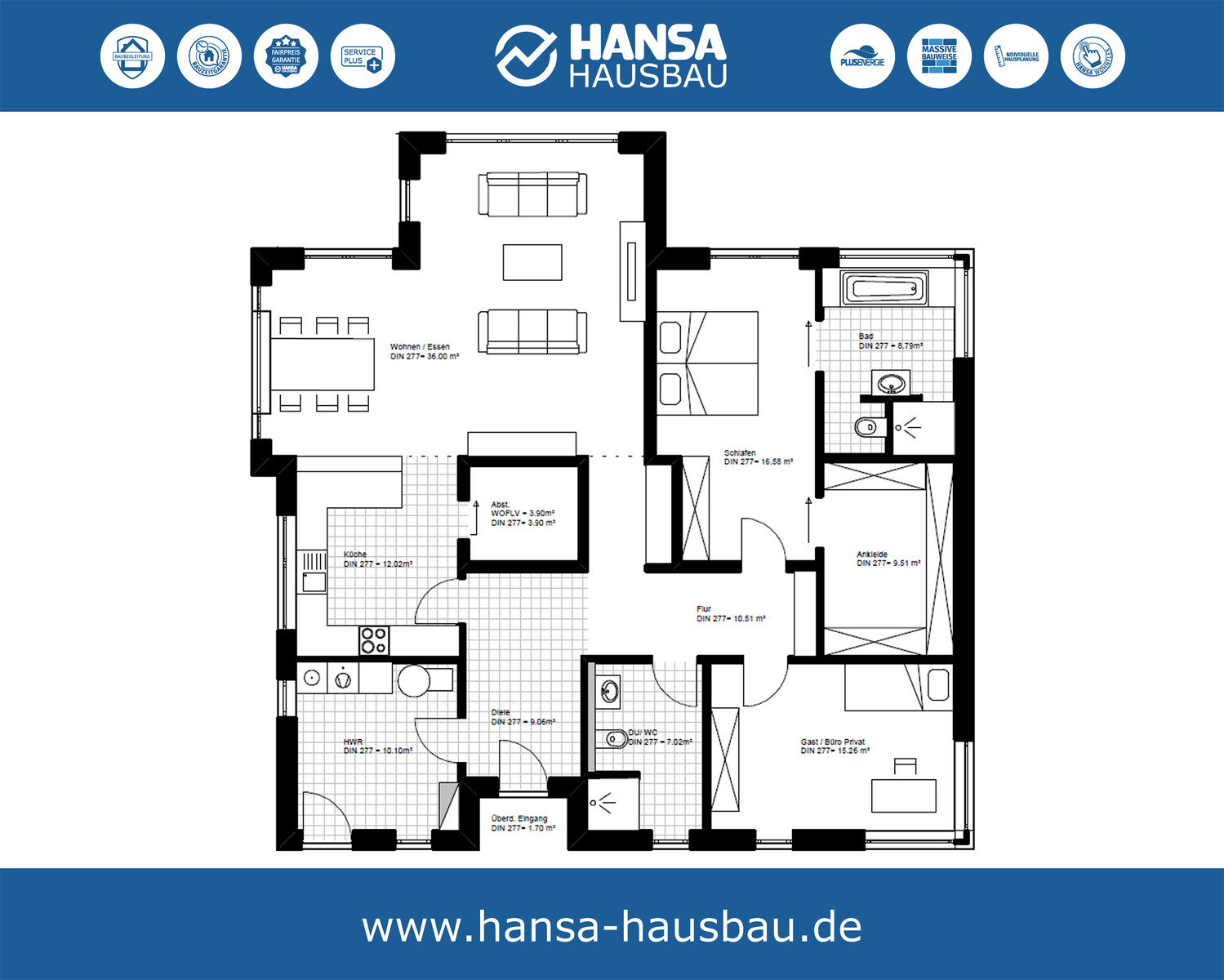 Hansa Hausbau Bungalow 145 05 EG