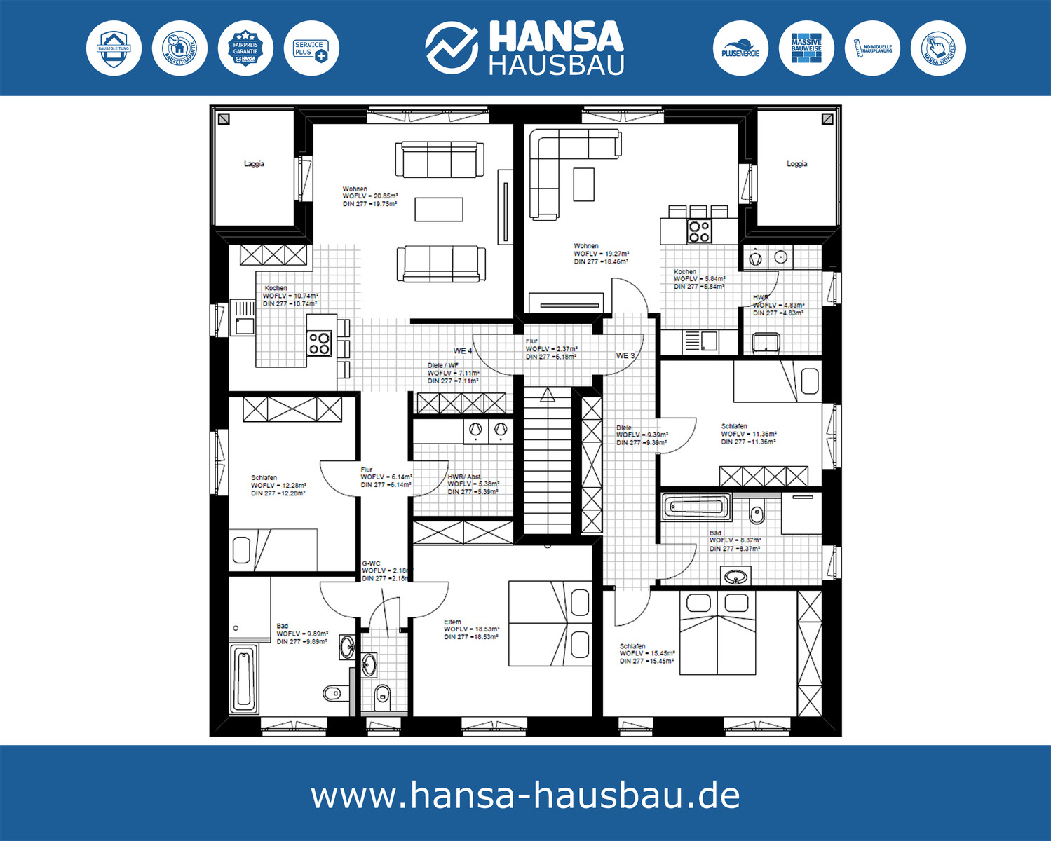 Hansa Hausbau Mehrfamilienhaus 4 Wohneinheiten 06 OG