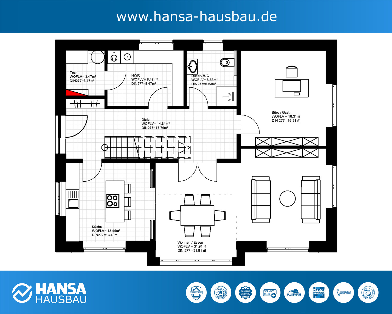 Hansa Hausbau Architektenhaus Neubau 161 M² 05