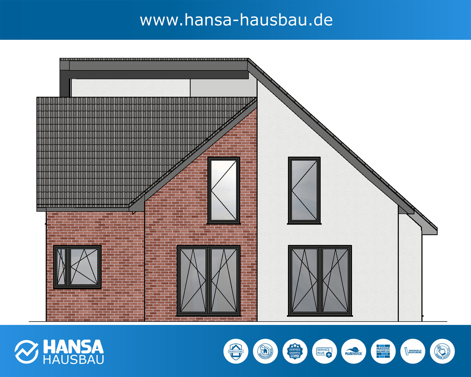 Hansa Hausbau Bauplanung Neubau Dreigiebelhaus 03