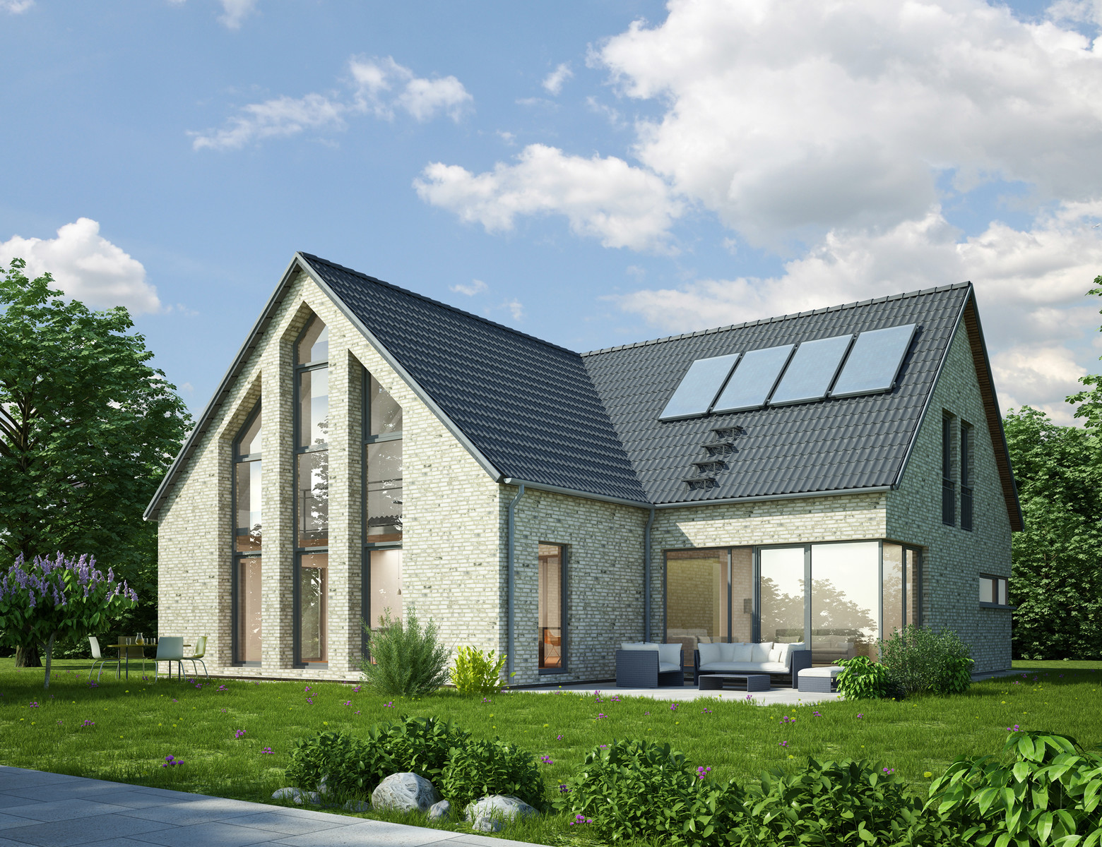 Satteldachhaus Familienhaus Modern