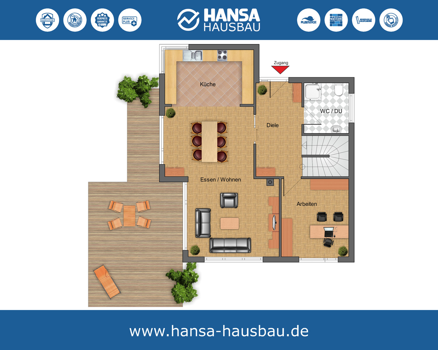 Hansa Hausbau Bauhaus 154 EG