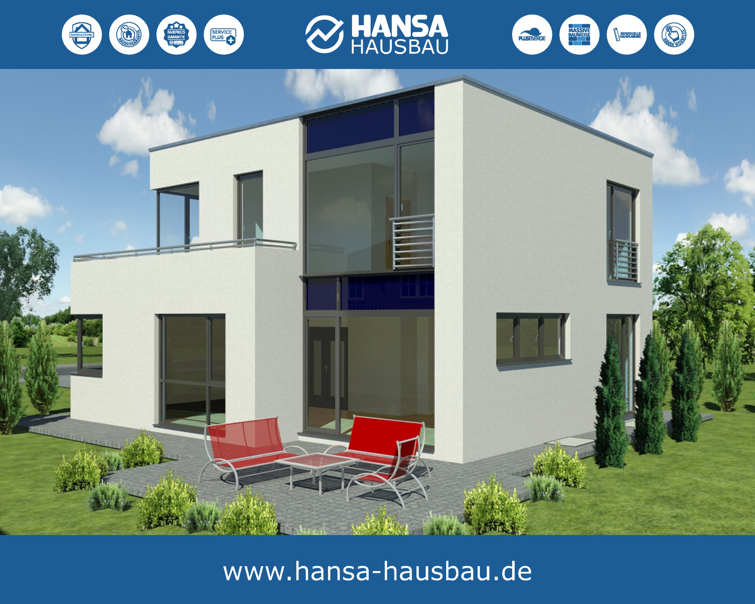 Hansa Hausbau Bauhaus 154 Garten