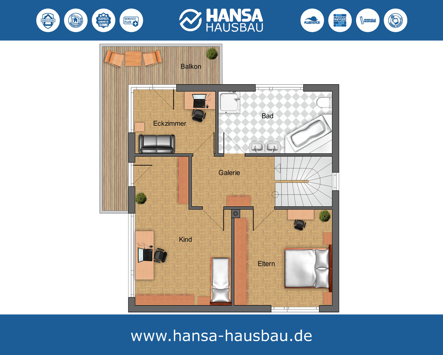 Hansa Hausbau Bauhaus 154 OG