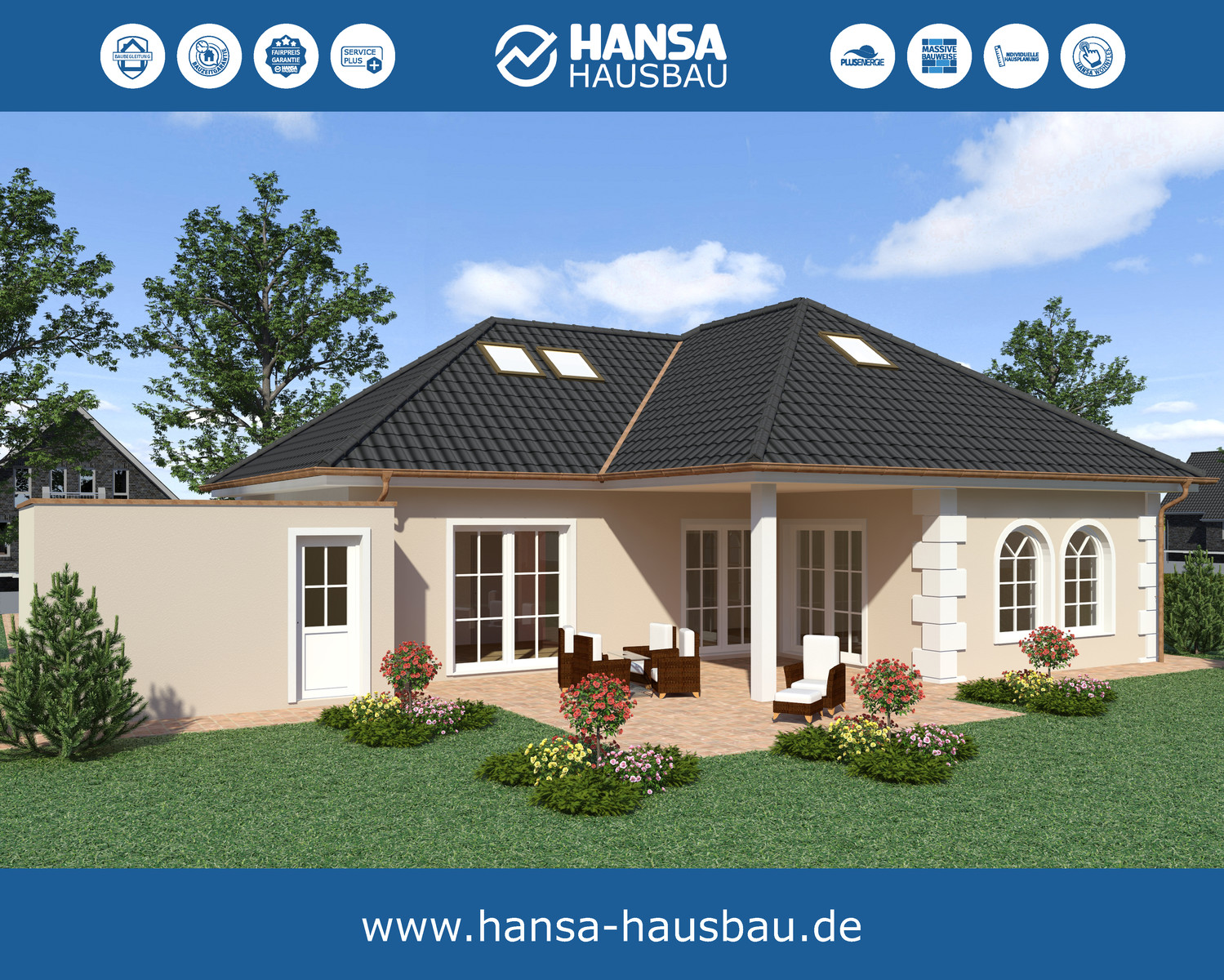 Hansa Hausbau Bungalow 171 Garten