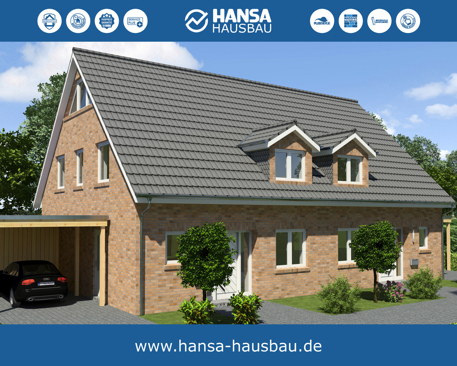Hansa Hausbau Doppelhaus Satteldach 119 Eingang