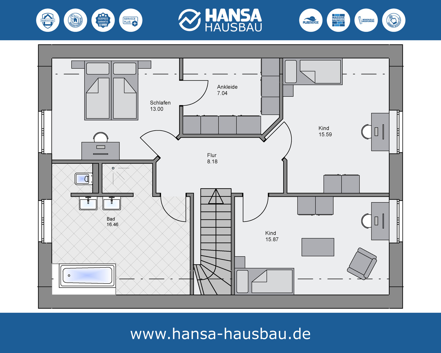 Hansa Hausbau Satteldachhaus 168 DG