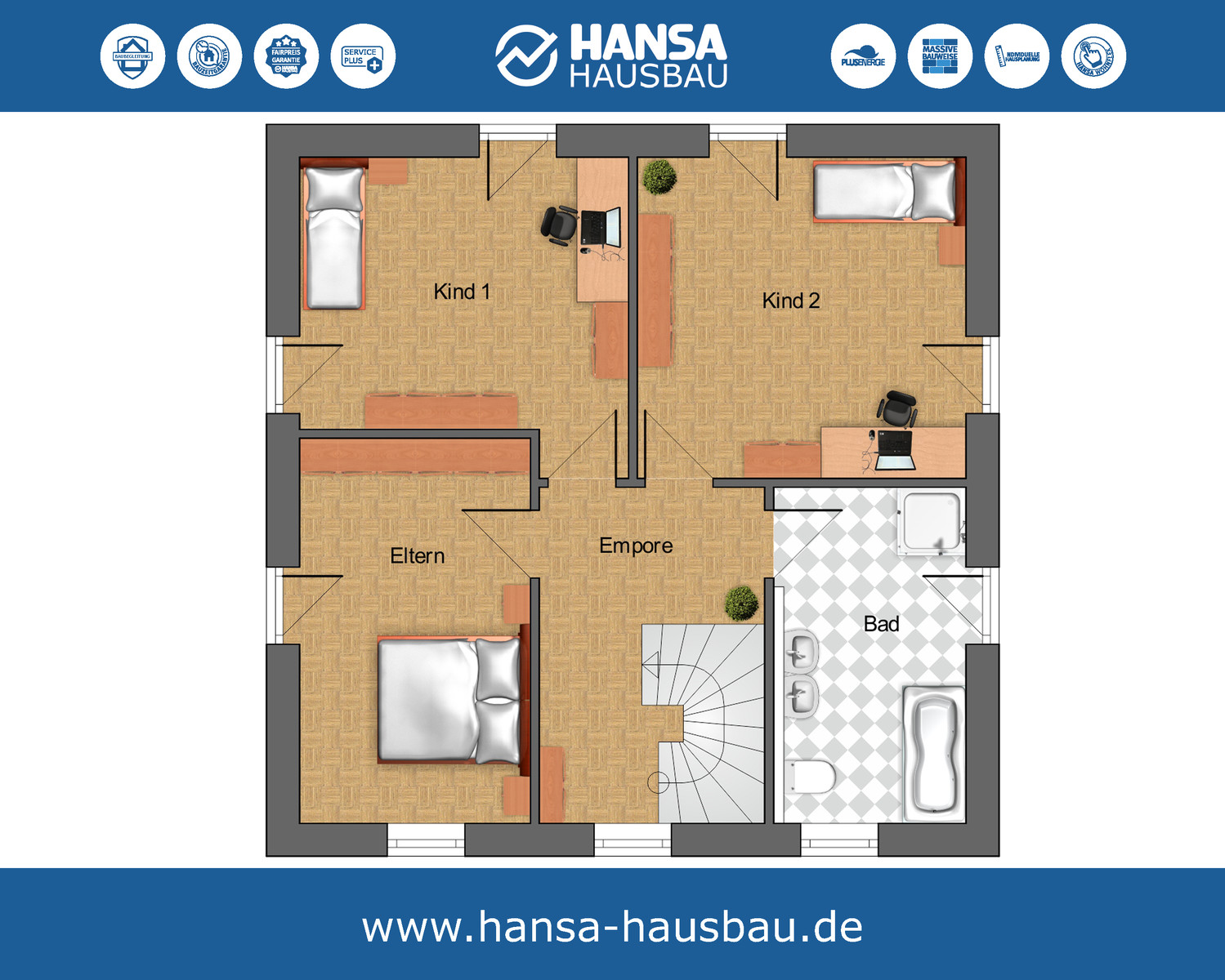 Hansa Hausbau Stadtvilla 144 OG