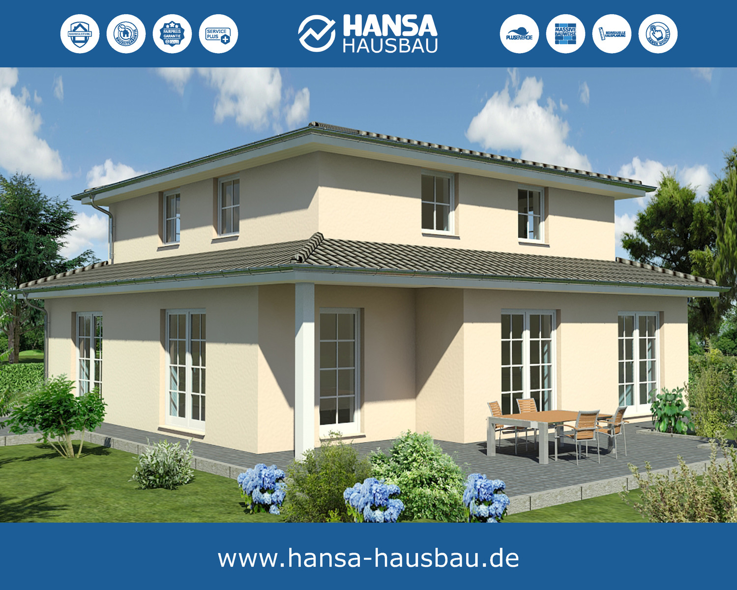 Hansa Hausbau Staffelhaus 155 Garten