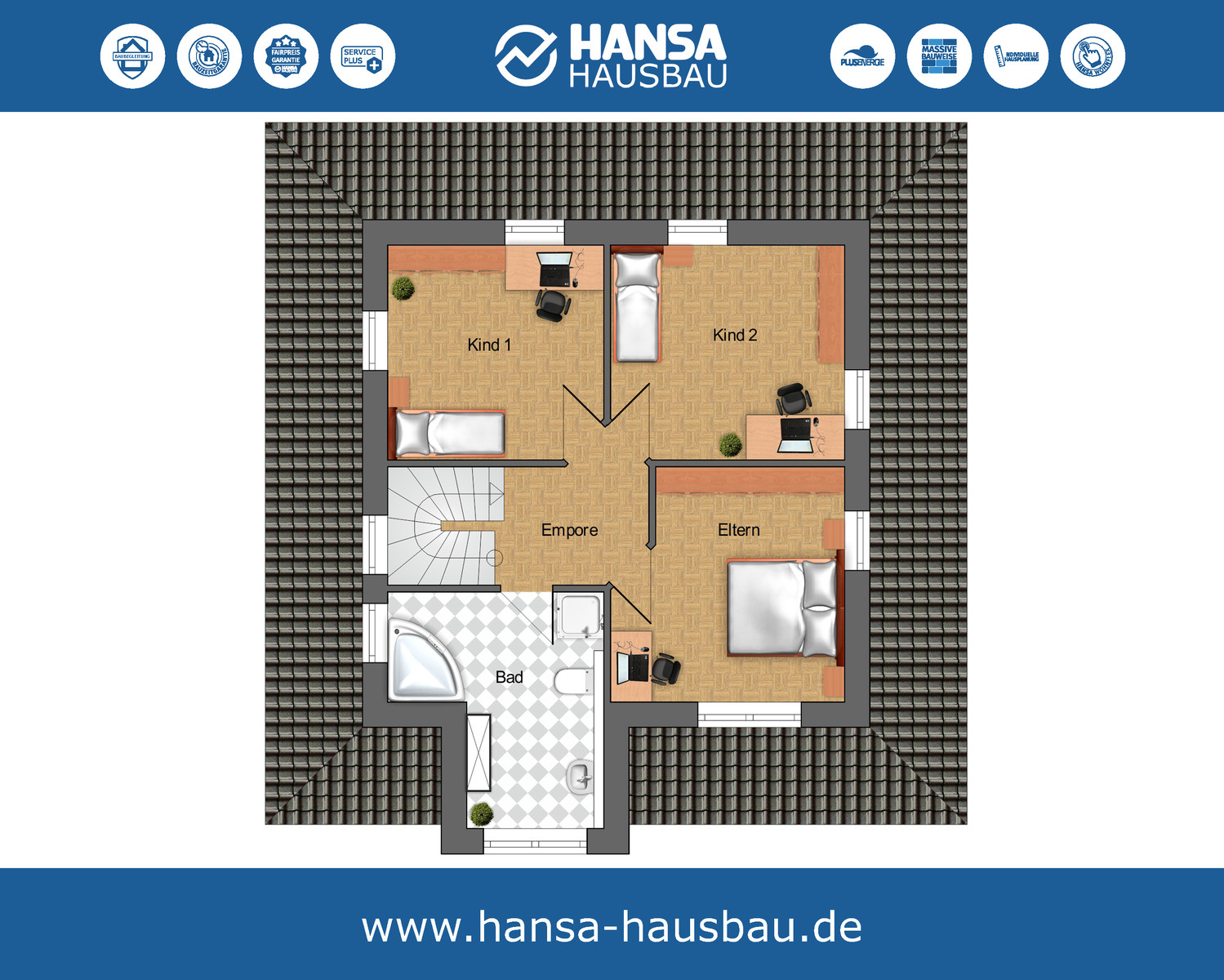 Hansa Hausbau Staffelhaus 155 OG