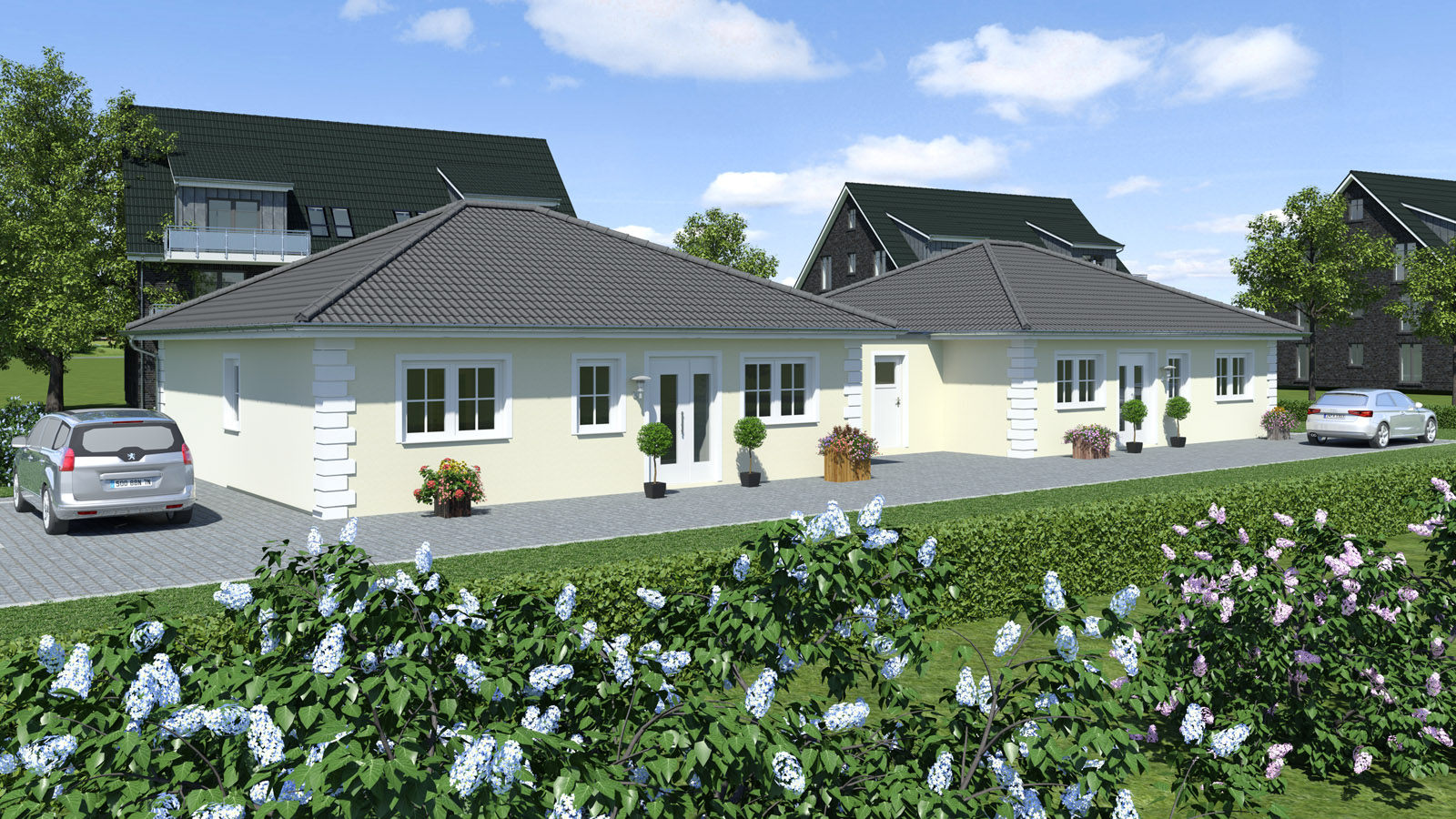 Bungalow Doppelhaus 90 m² Ansicht 2
