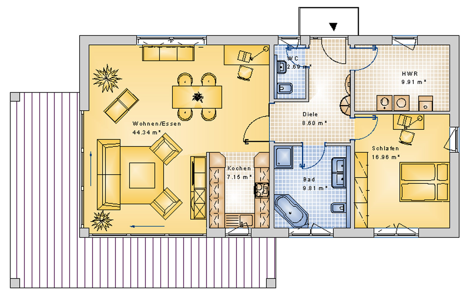 Bungalow 100 m² EG