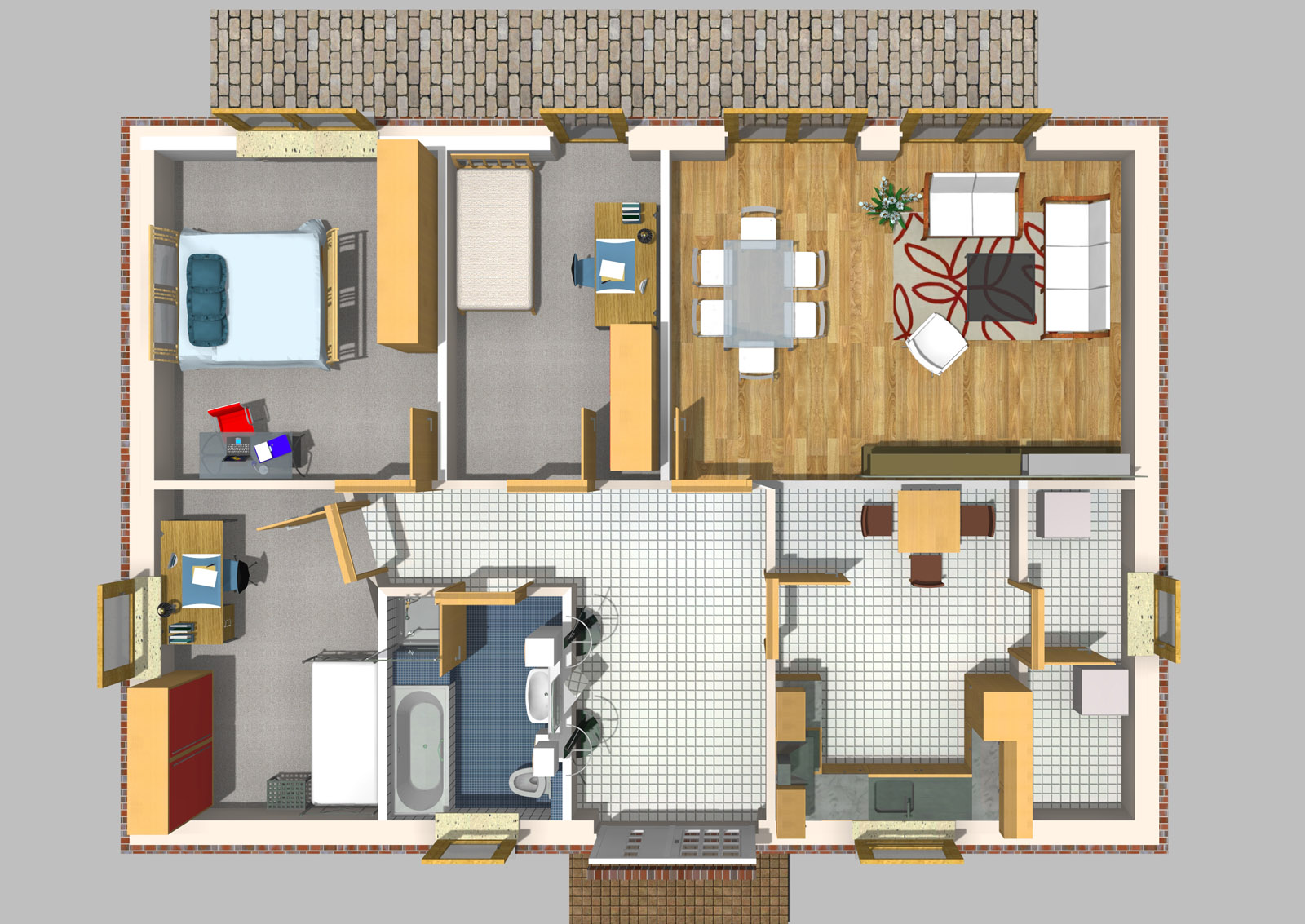 Bungalow 103 m² EG 3D