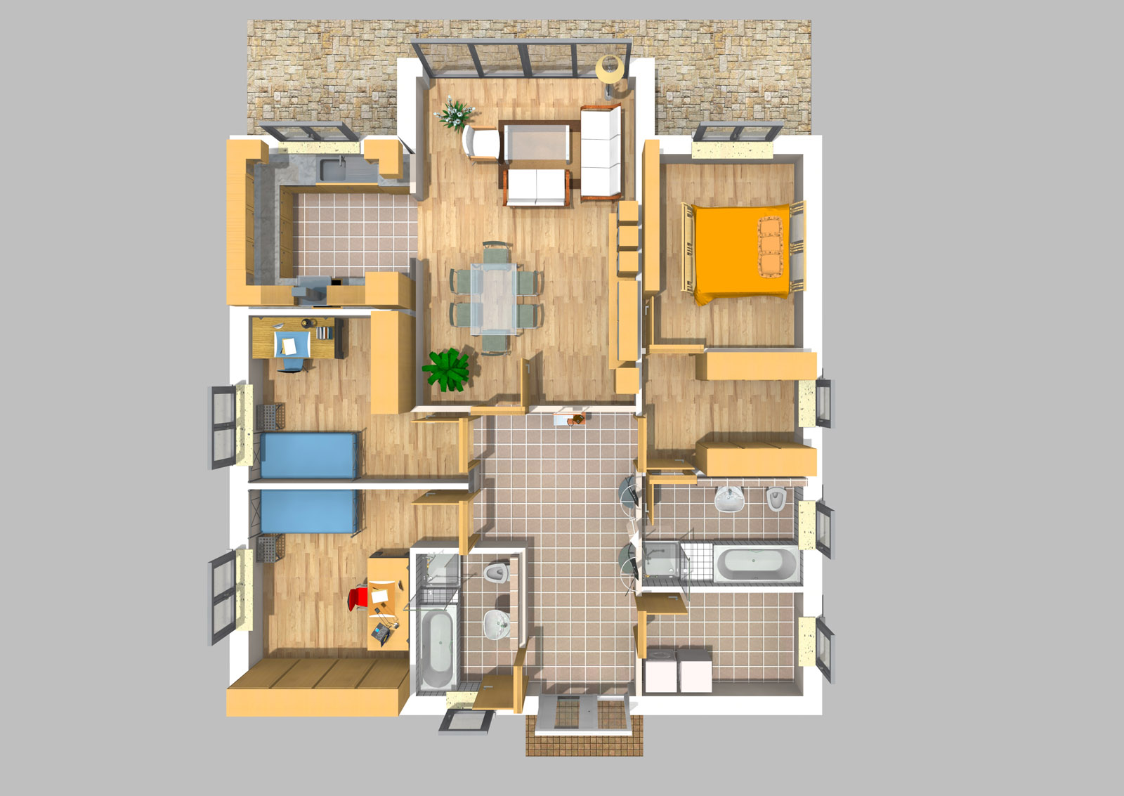 Bungalow 113 m² EG 3D