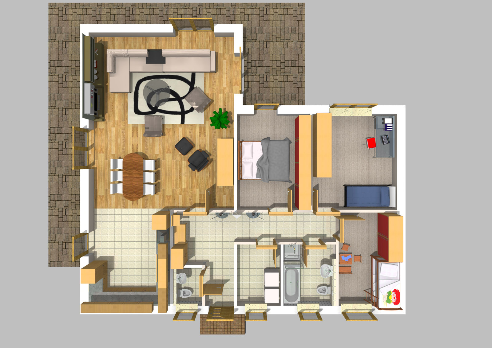Bungalow 127 m² EG 3D