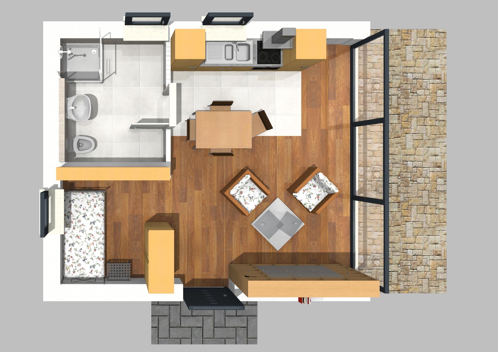 Bungalow 33 m² EG 3D
