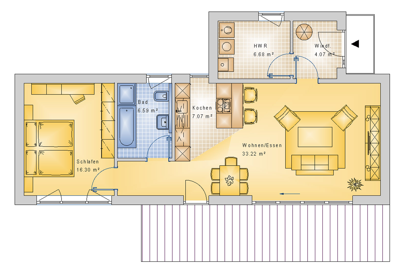 Bungalow 72 m² EG