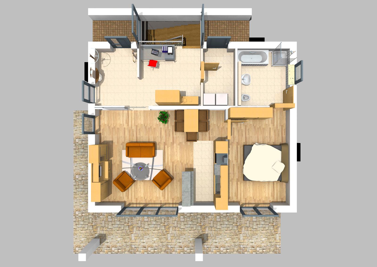 Bungalow 83 m² EG 3D