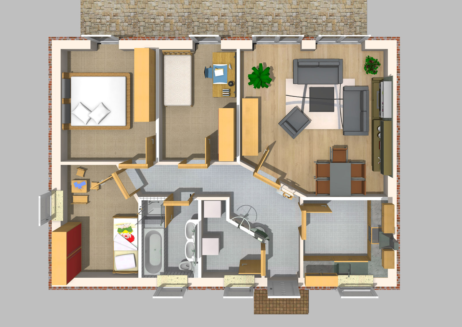 Bungalow 89 m² EG 3D