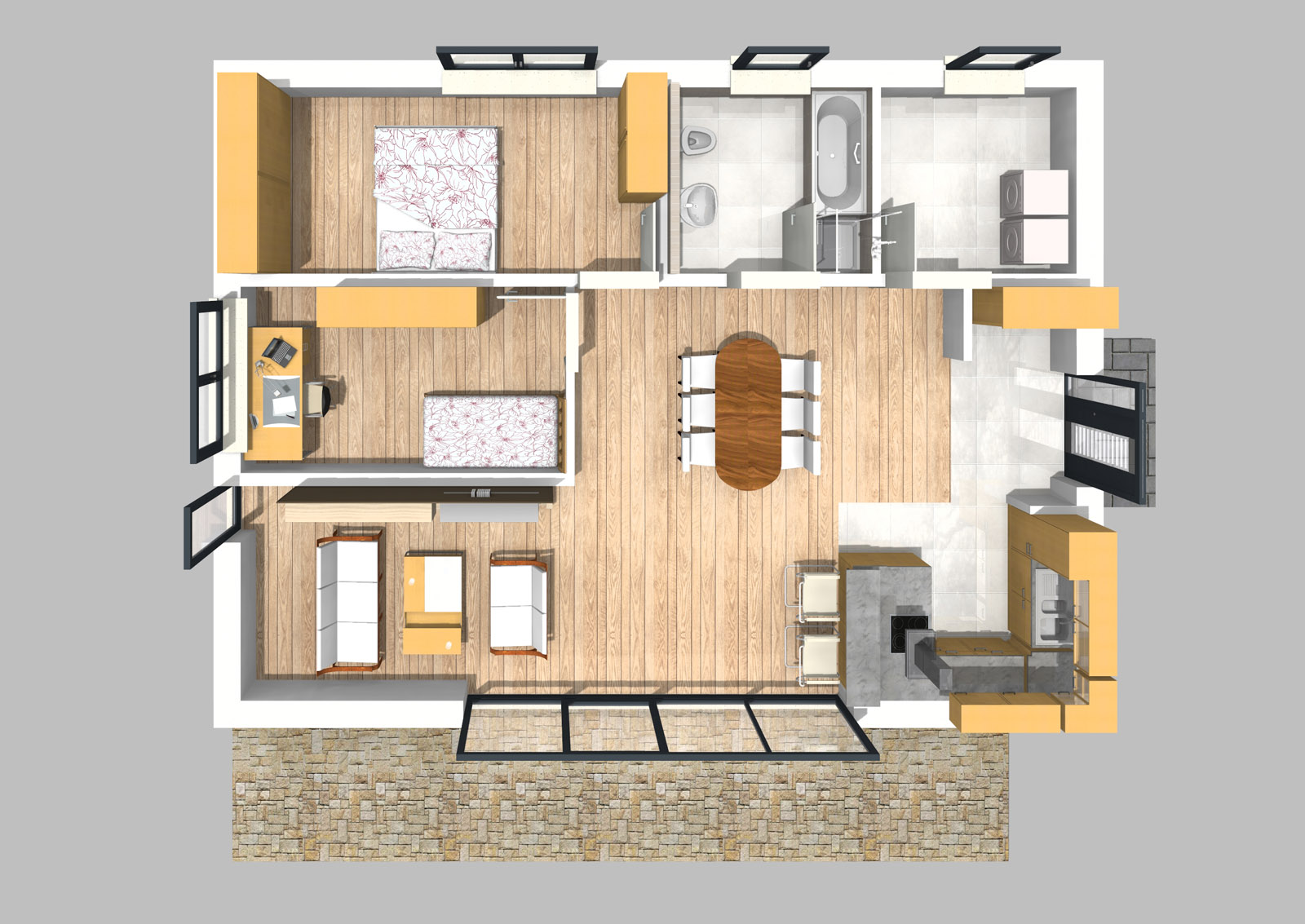 Bungalow 99 m² EG 3D