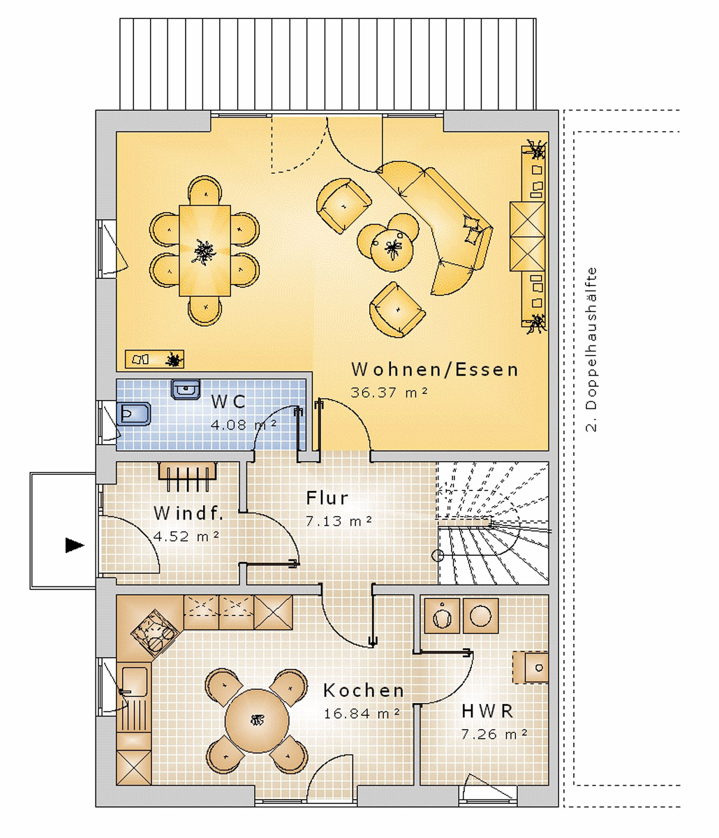 Doppelhaus 143 m² EG