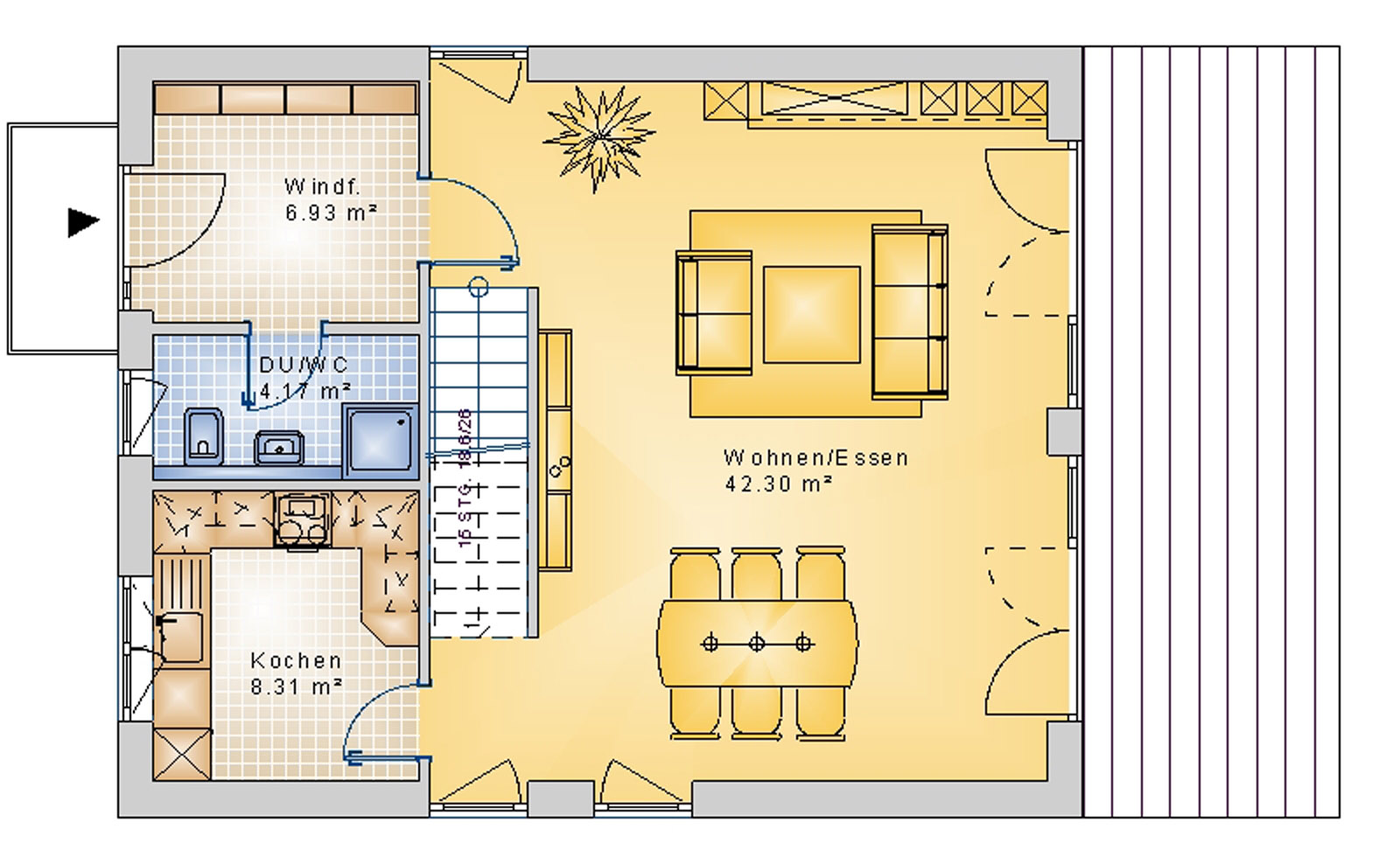 Pultdachhaus 125 m² EG