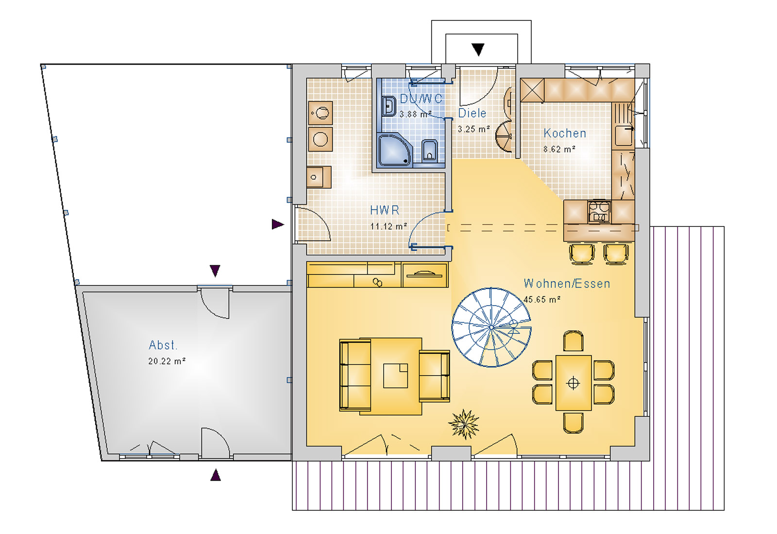 Pultdachhaus 127 m² EG