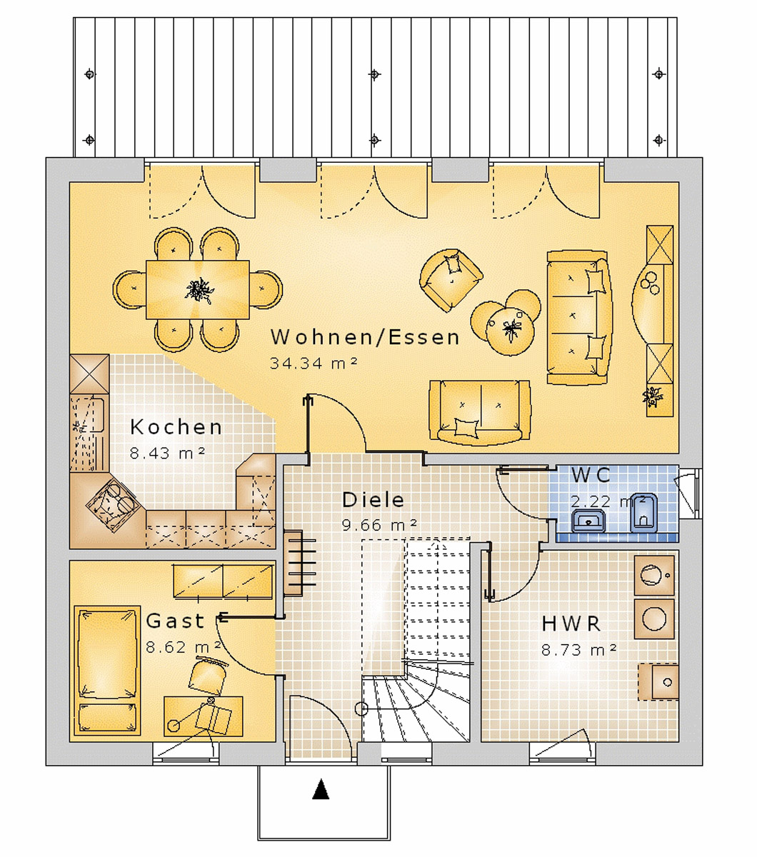 Pultdachhaus 152 m² EG