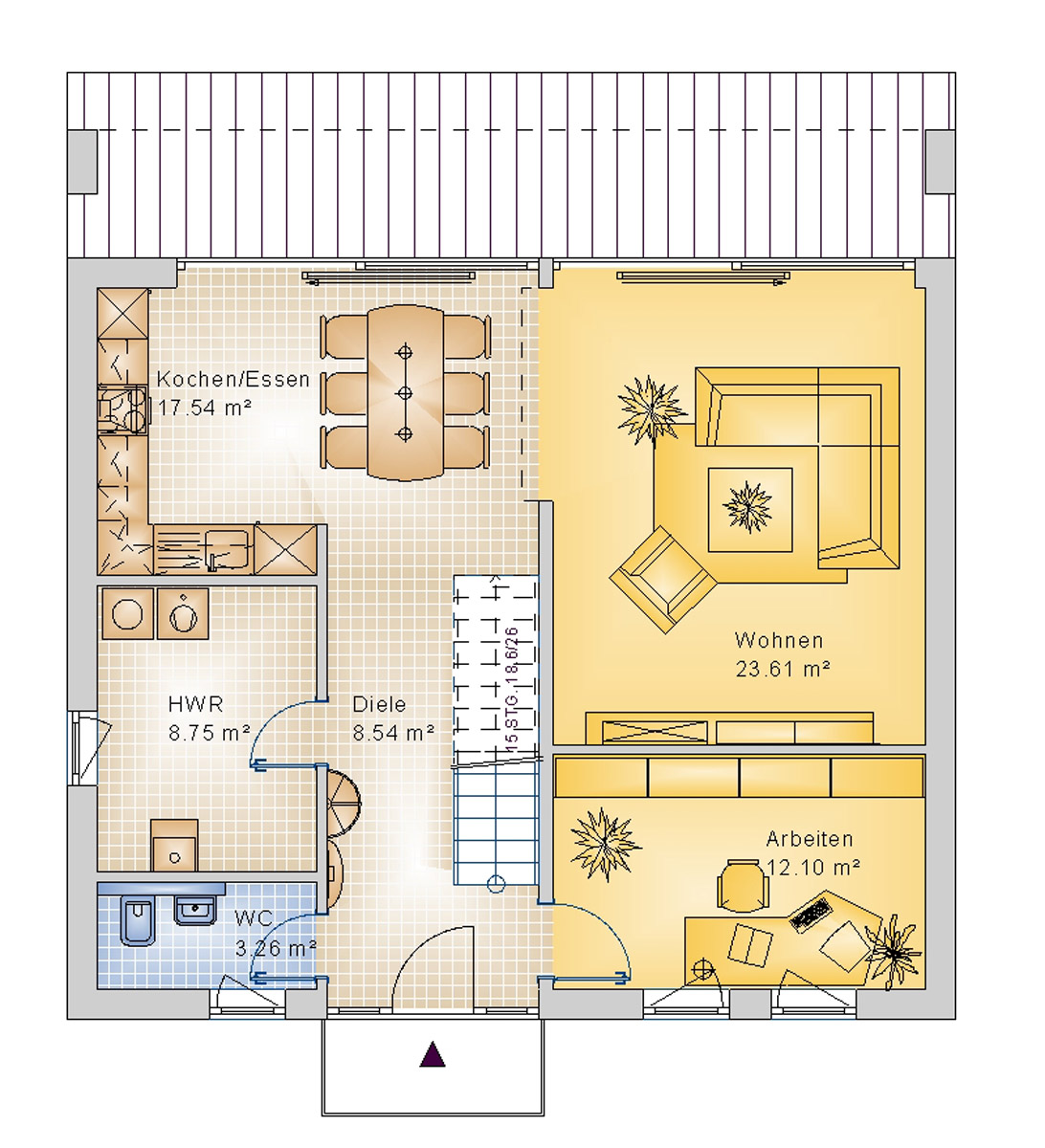 Pultdachhaus 162 m² EG