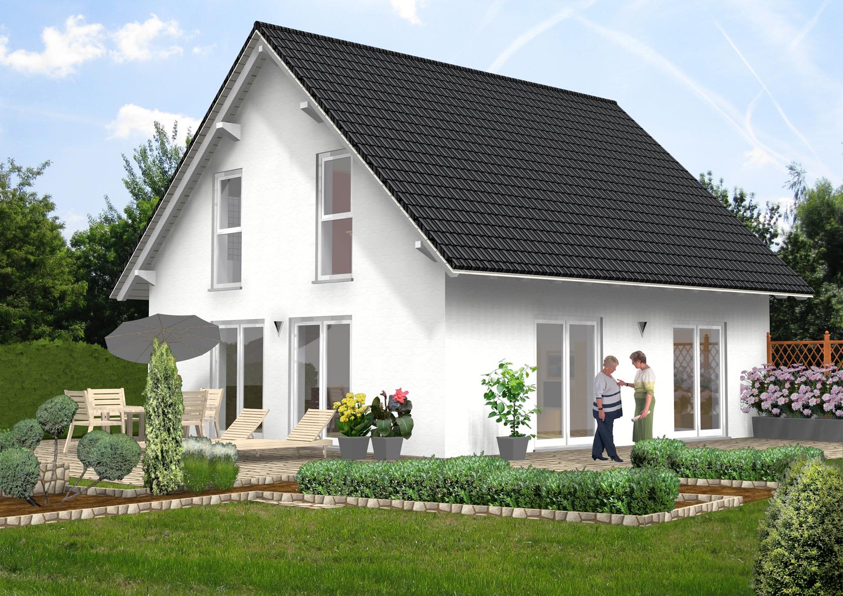 Satteldach 102 m² Ansicht 1