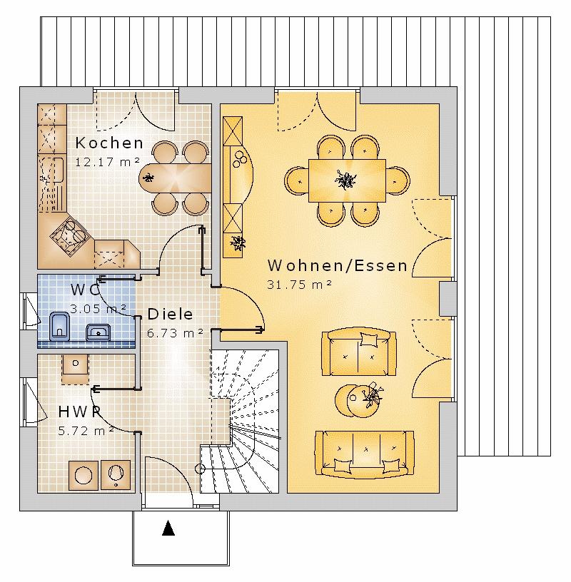 Satteldach 102 m² EG