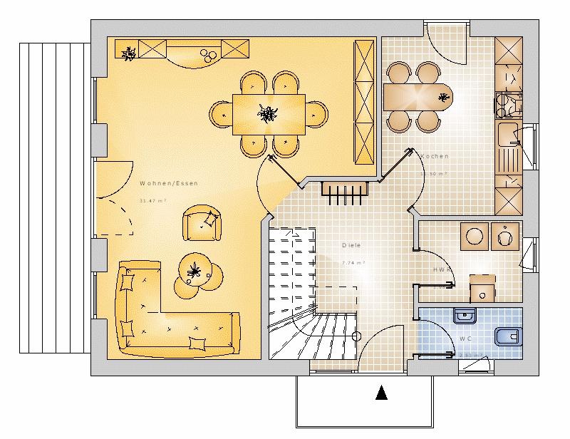 Satteldach 104 m² EG