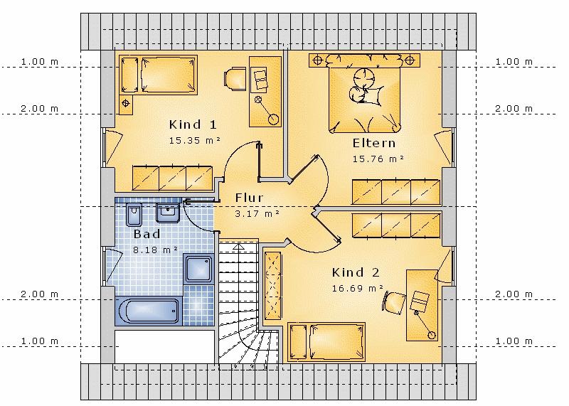 Satteldach 107 m² DG