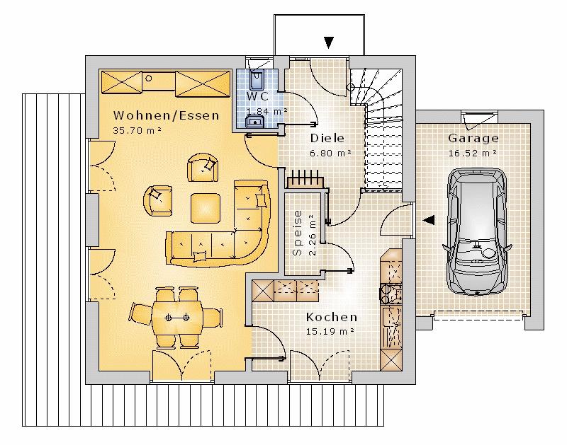 Satteldach 110 m² EG