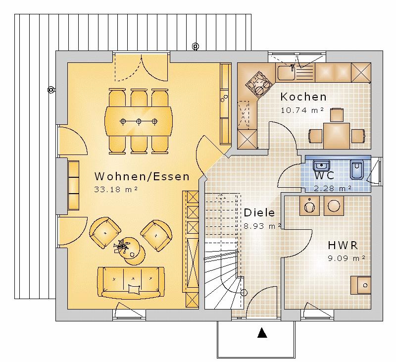 Satteldach 114 m² EG