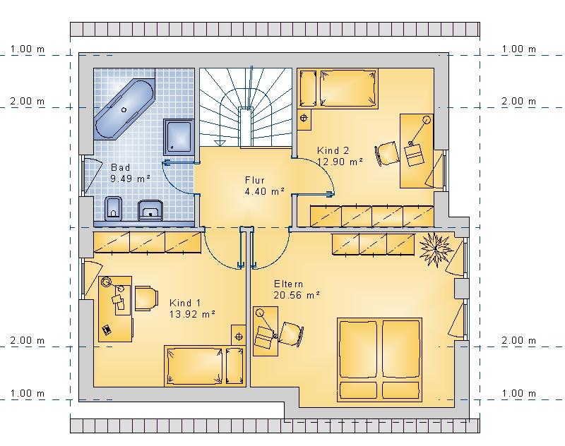 Satteldach 115 m² DG