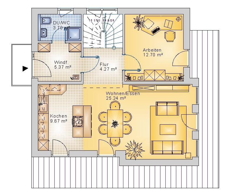 Satteldach 115 m² EG