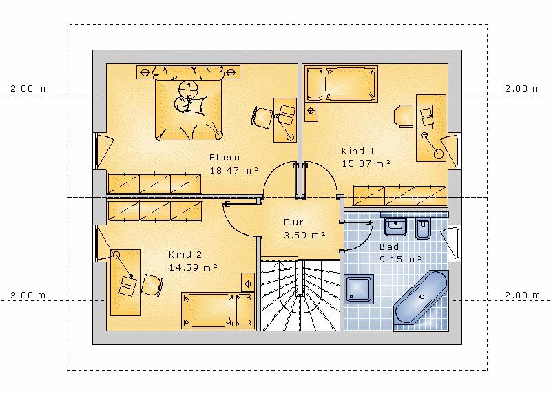 Satteldach 115 m² DG