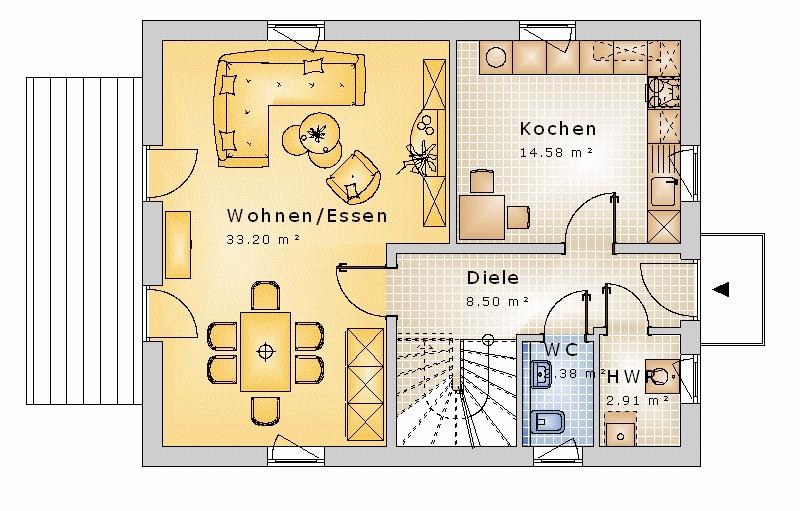 Satteldach 115 m² EG