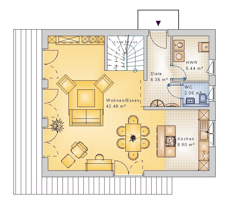 Satteldach 115 m² EG