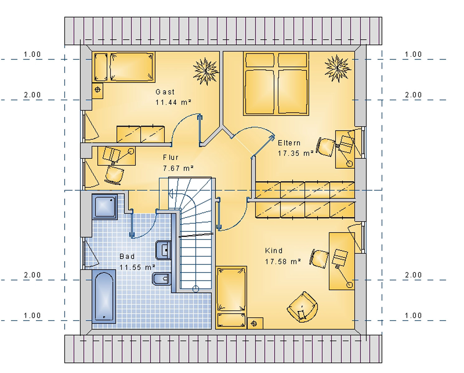 Satteldach 117,14 m² DG