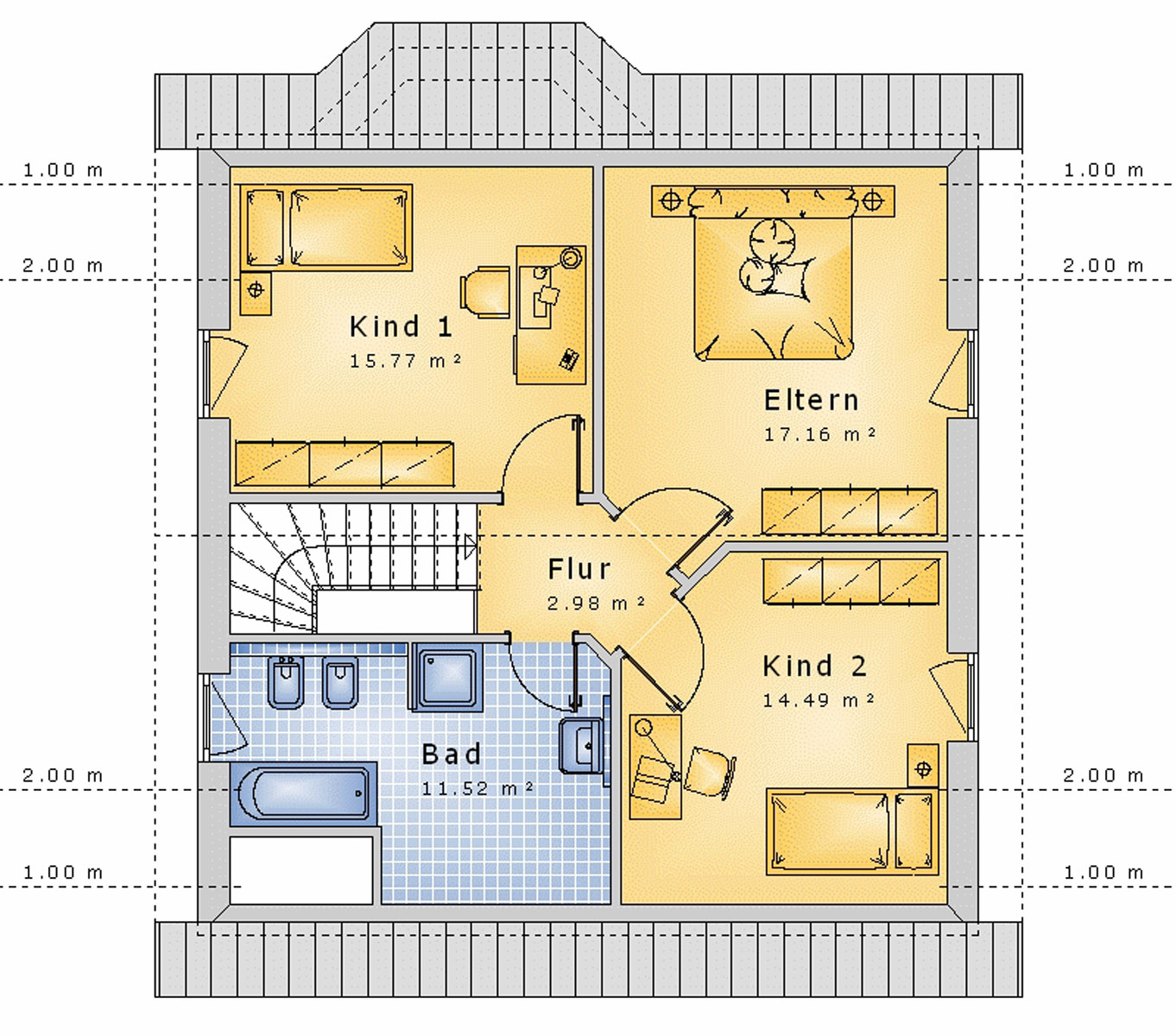 Satteldach 117 m² DG