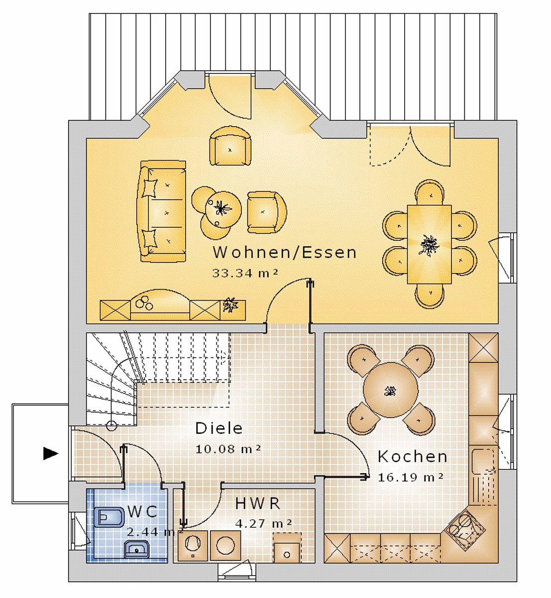 Satteldach 117 m² EG