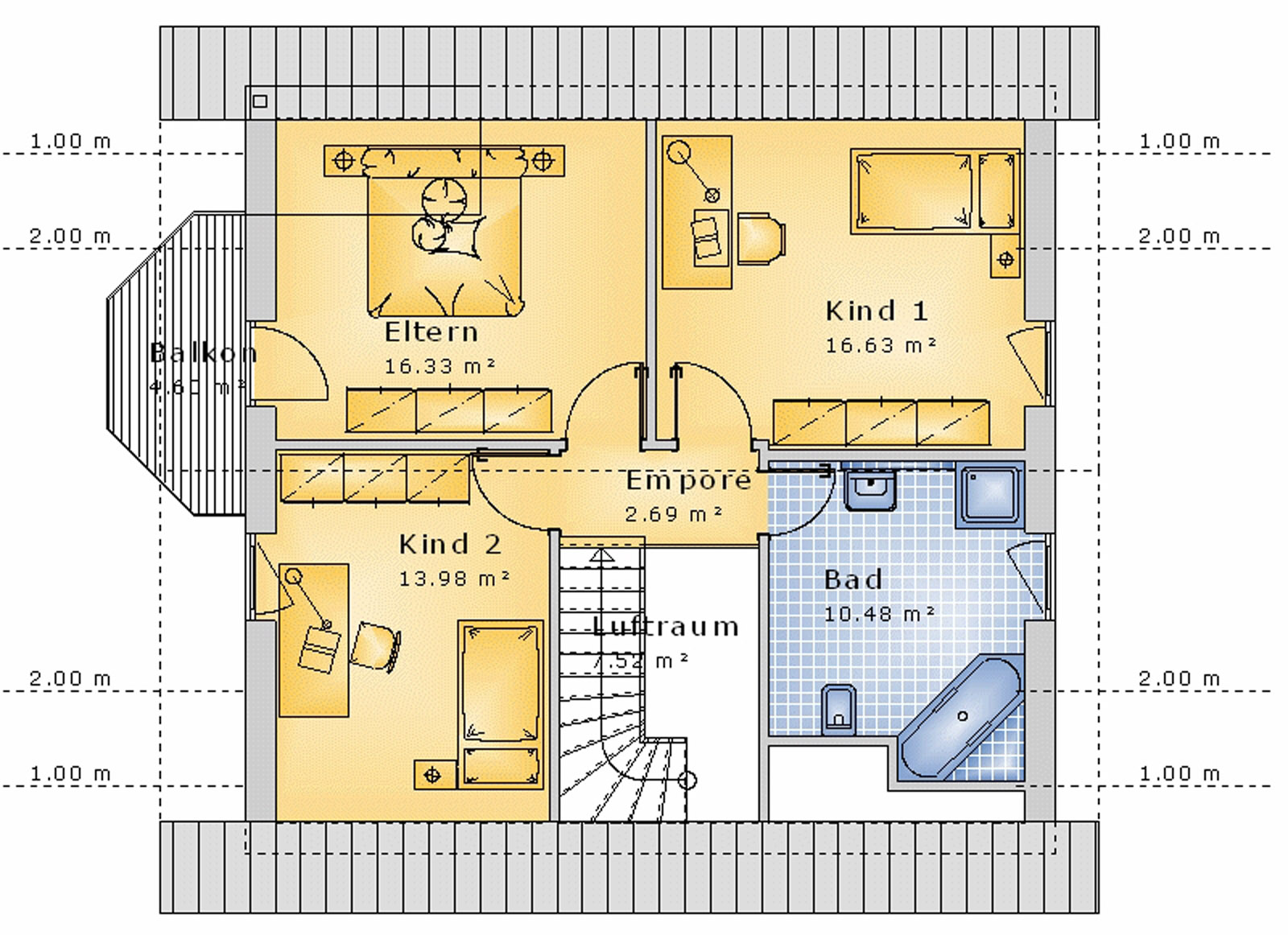 Satteldach 117 m² DG