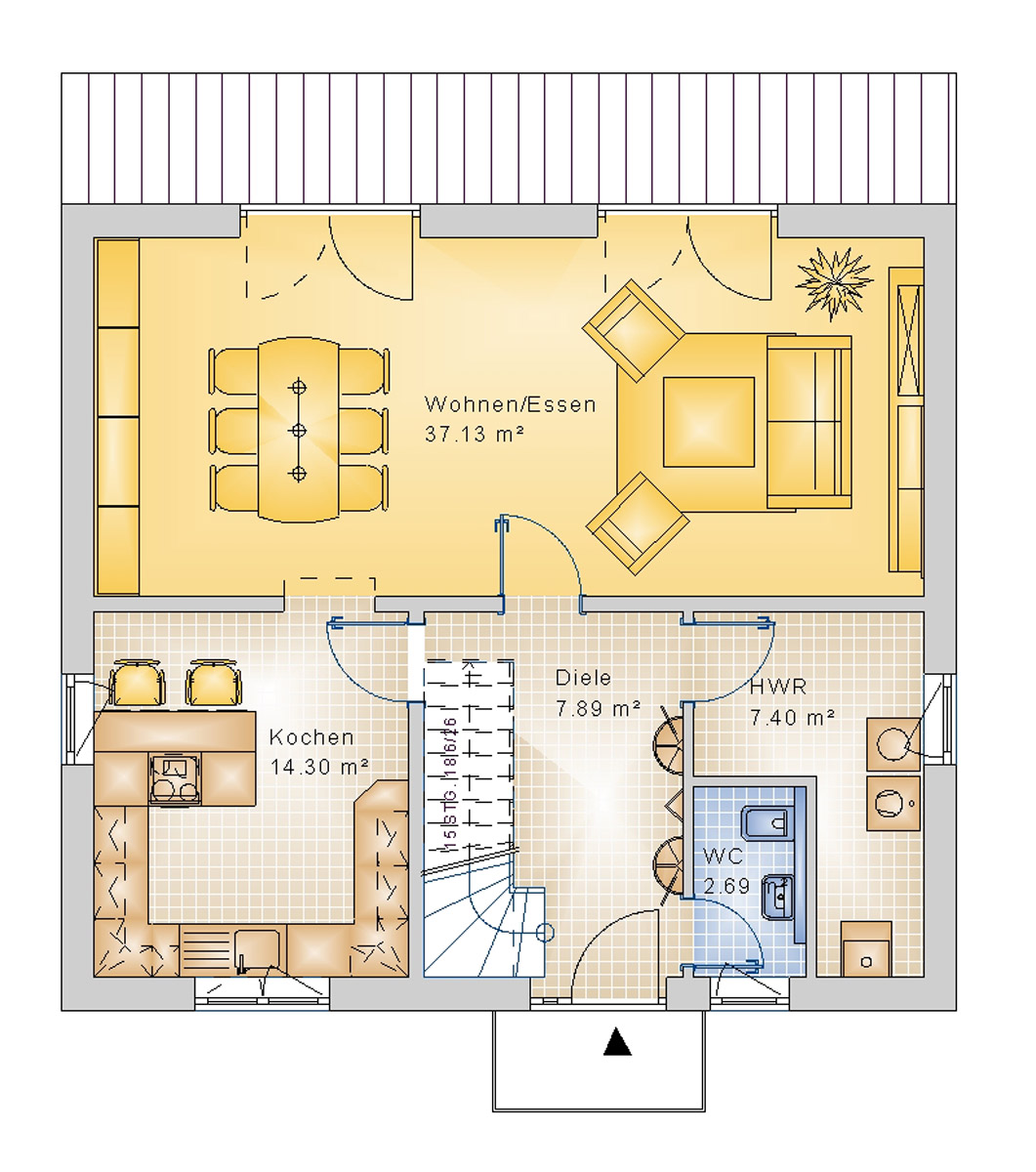 Satteldach 118 m² EG