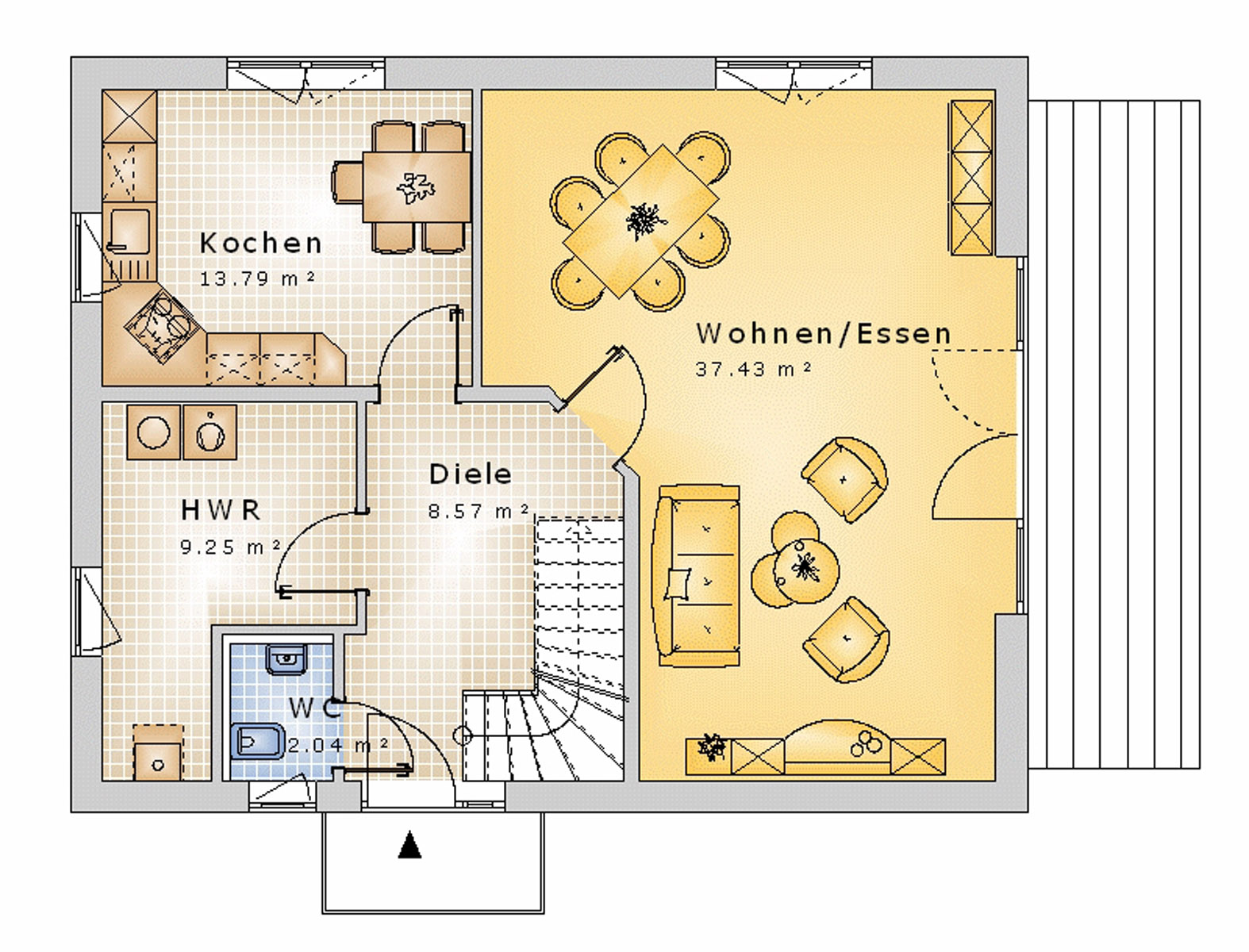 Satteldachhaus 119 m² EG